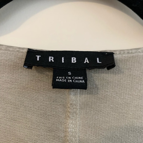 🌸 TRIBAL Olive Green Open Front Cardigan - Picture 2 of 5